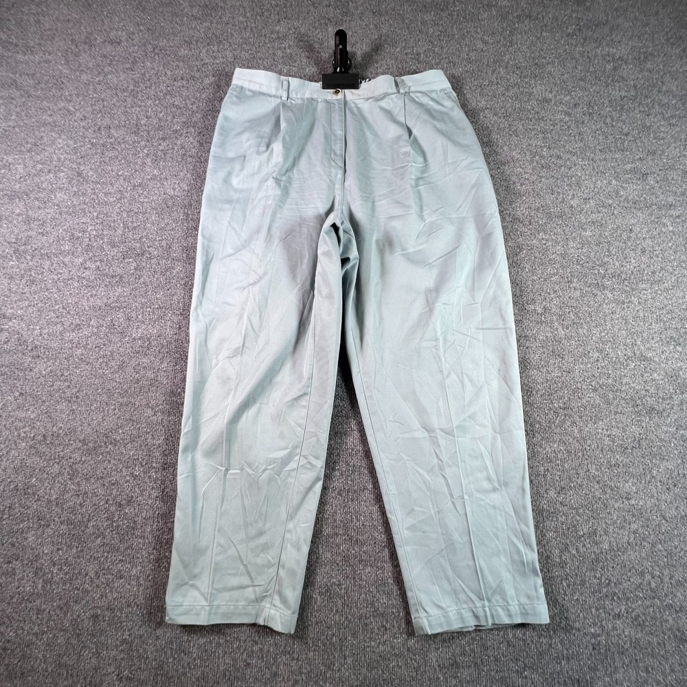 LL Bean Vintage Women 20P Blue Cotton Straight Preppy Business Dress Pants 20PET